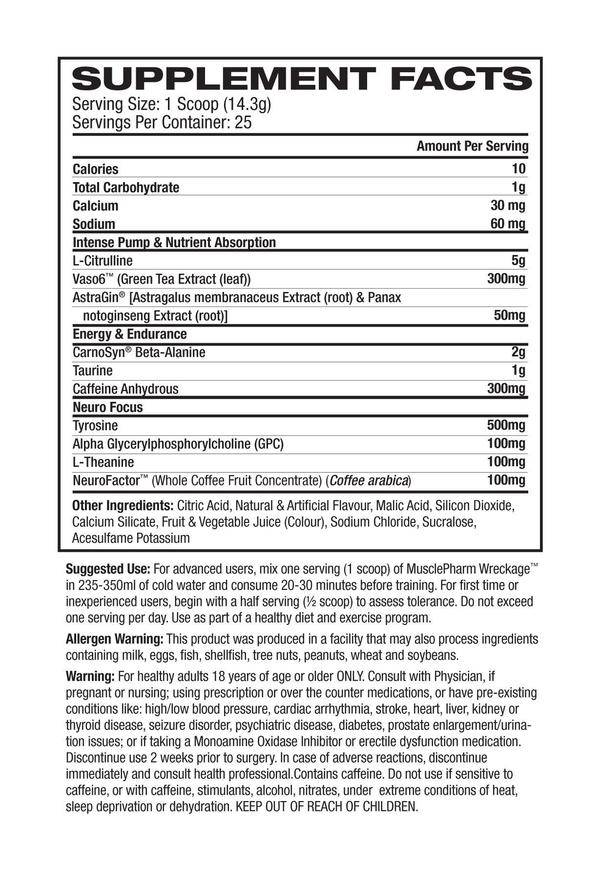 Wreckage Pre-Workout 362 grams - Nutra Best Europe