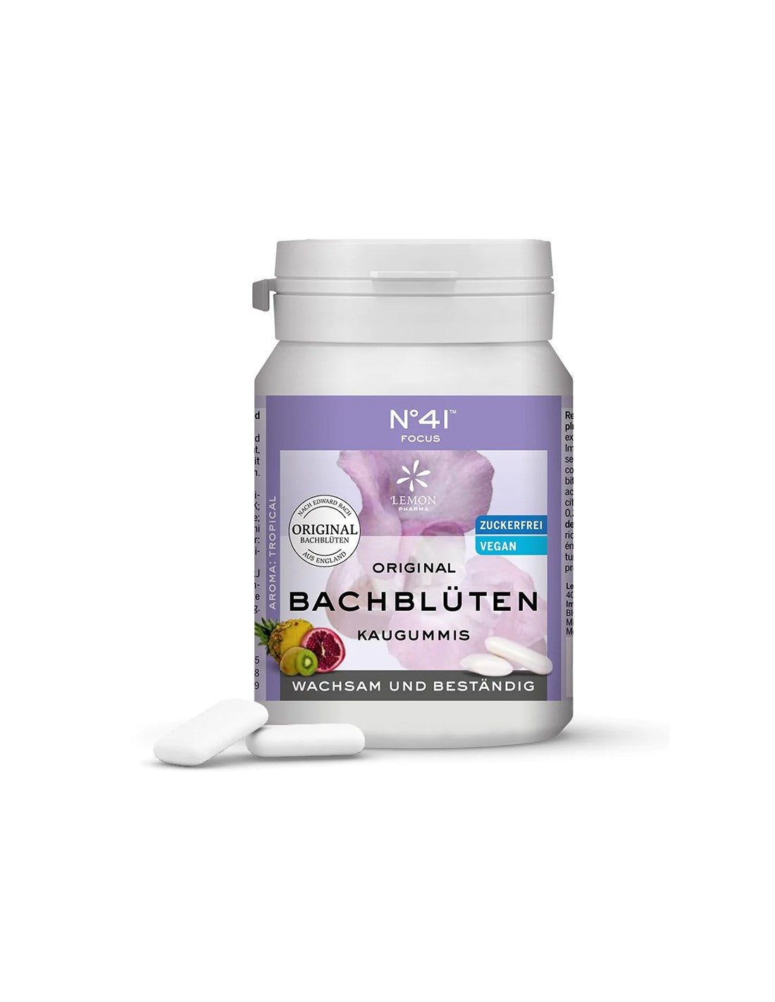 Rágógumi Dr. Bach N°41 virágesszenciákkal - Focus, 40 db citrus ízzel