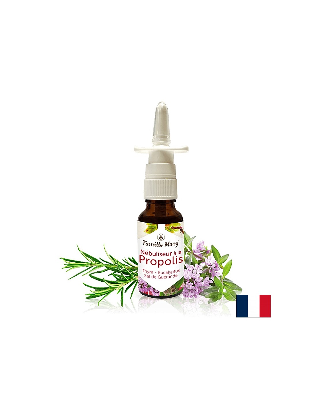 Nébuliseur propolisz - Orrspray propolisz, kakukkfű, rozmaring és eukaliptusz, 20 ml Famille Mary