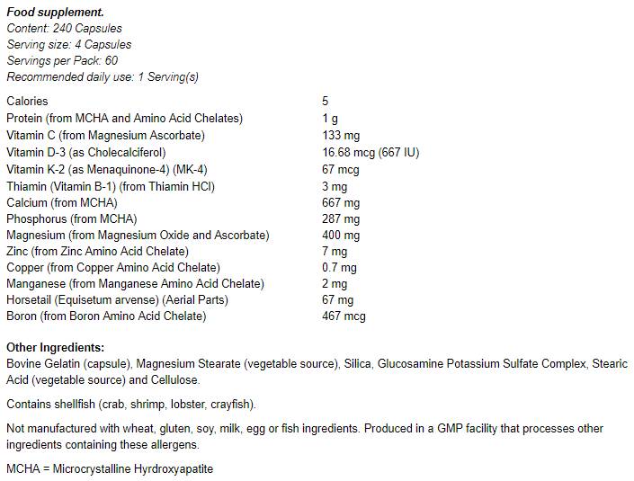 Bone Strength - 240 capsules - Nutra Best Europe