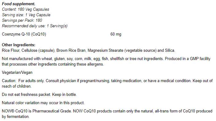 CoQ10 60 mg - 60 capsules - Nutra Best Europe