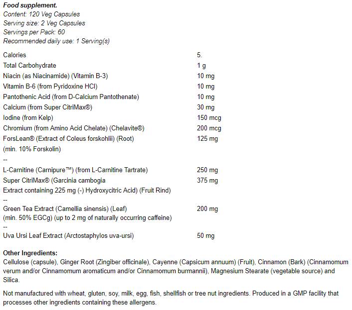 Diet Support - 120 capsules - Nutra Best Europe