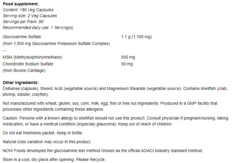 Glucosamine & MSM - 180 capsules - Nutra Best Europe