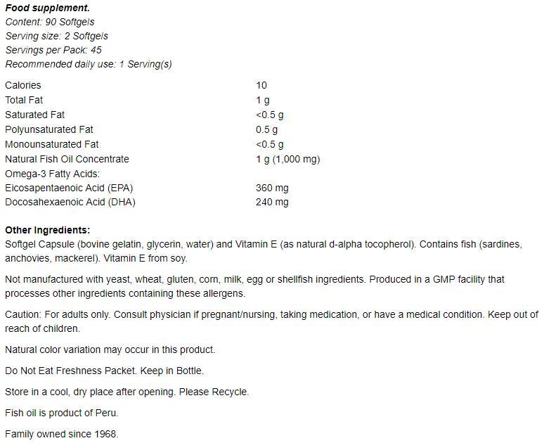 Omega-3 Mini Gels - 180 Gel Capsules - Nutra Best Europe