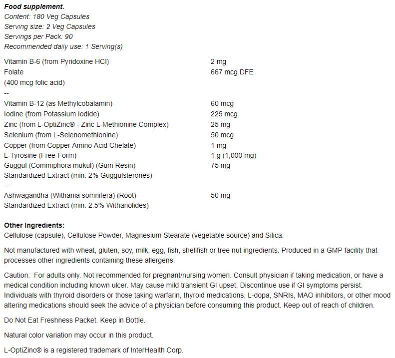 Thyroid Energy - 180 capsules - Nutra Best Europe