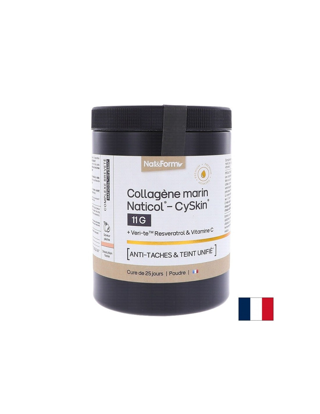 Hidrolizált tengeri kollagén Naticol® - CySkin® + L-cisztein, transz-resveratrol és C-vitamin, 365 g por