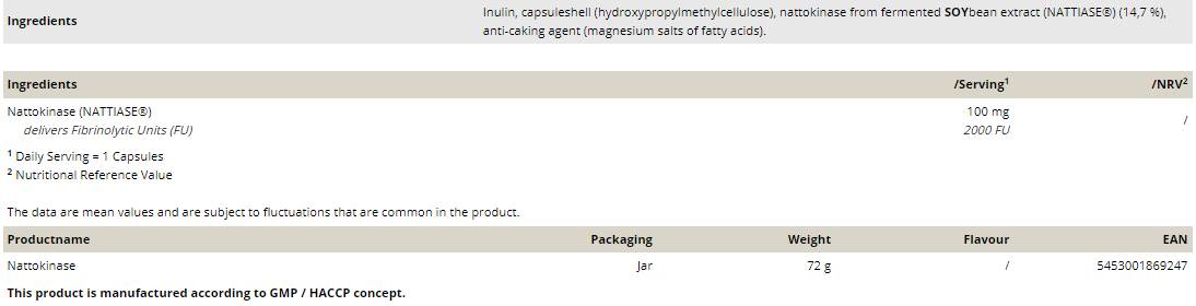 Nattokinase 100 mg/2000 FU - 90 kapszula