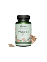 Természetes B12 BIO shiitake gombából/B12-vitamin (bio gyógyászati ​​shiitake gombából), 60 kapszula, 100%-ban vegán <tc>Vegavero</tc>