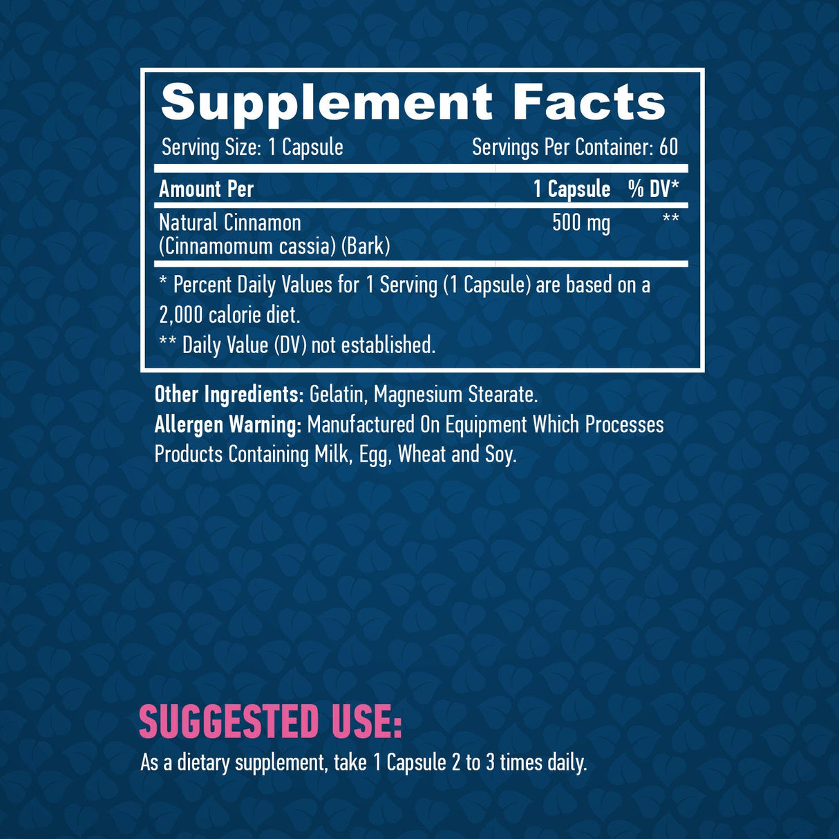 Természetes fahéj 500 mg/60 kapsz