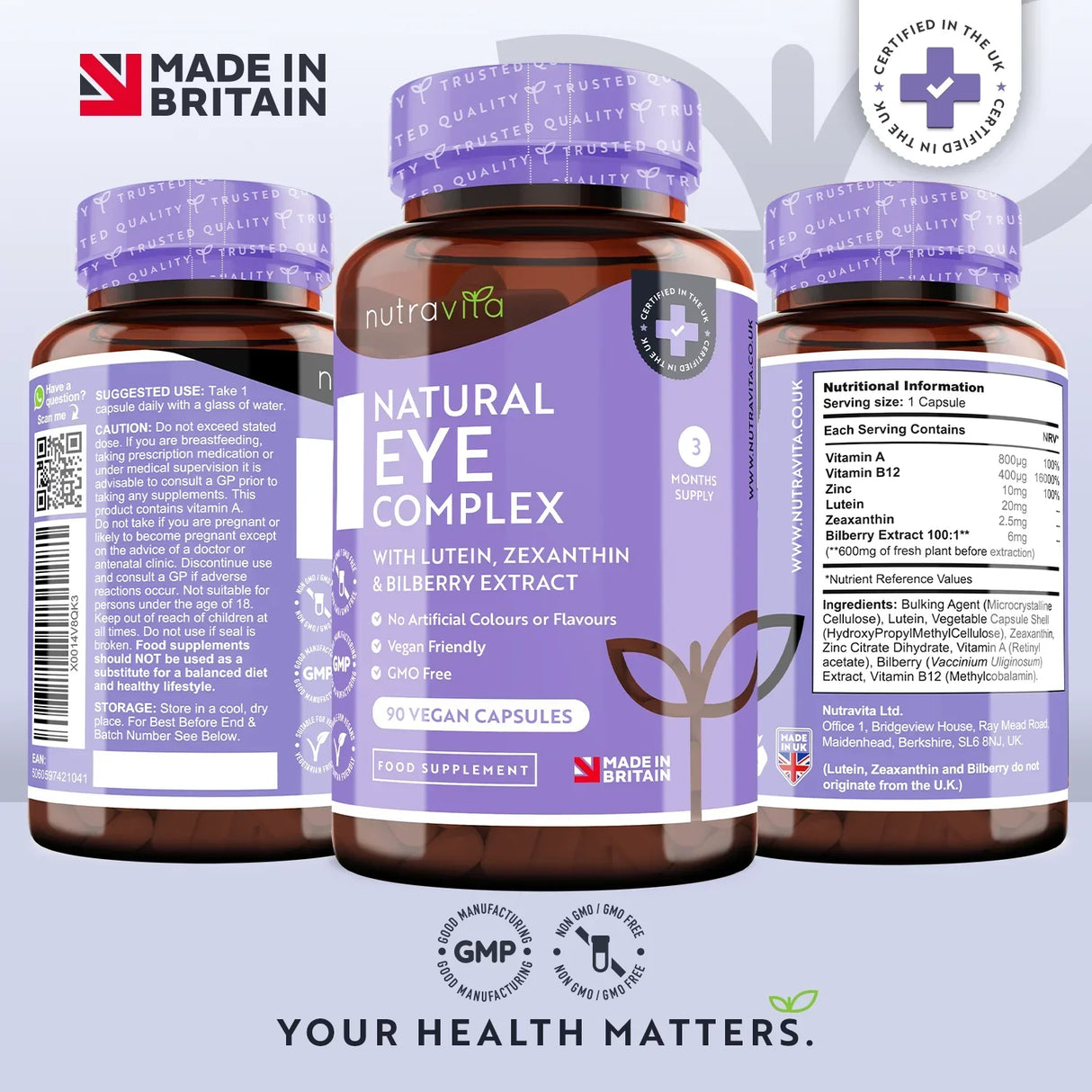 Szemvitaminok /természetes/ - Natural Eye Complex 90 db vegán kapszula
