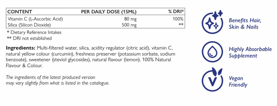 Természetes szilícium-dioxid+ /500 ml, 33 ADAG/ <tc>Swedish Nutra</tc>