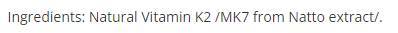 Természetes K2-vitamin 100 mcg - 60 kapszula