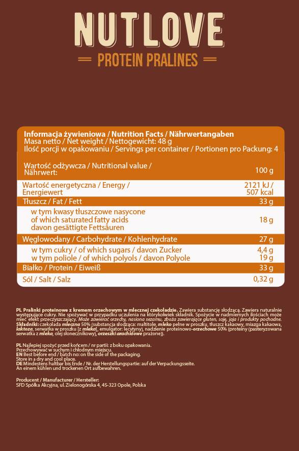 NutLove Protein Praliné - 48 gramm