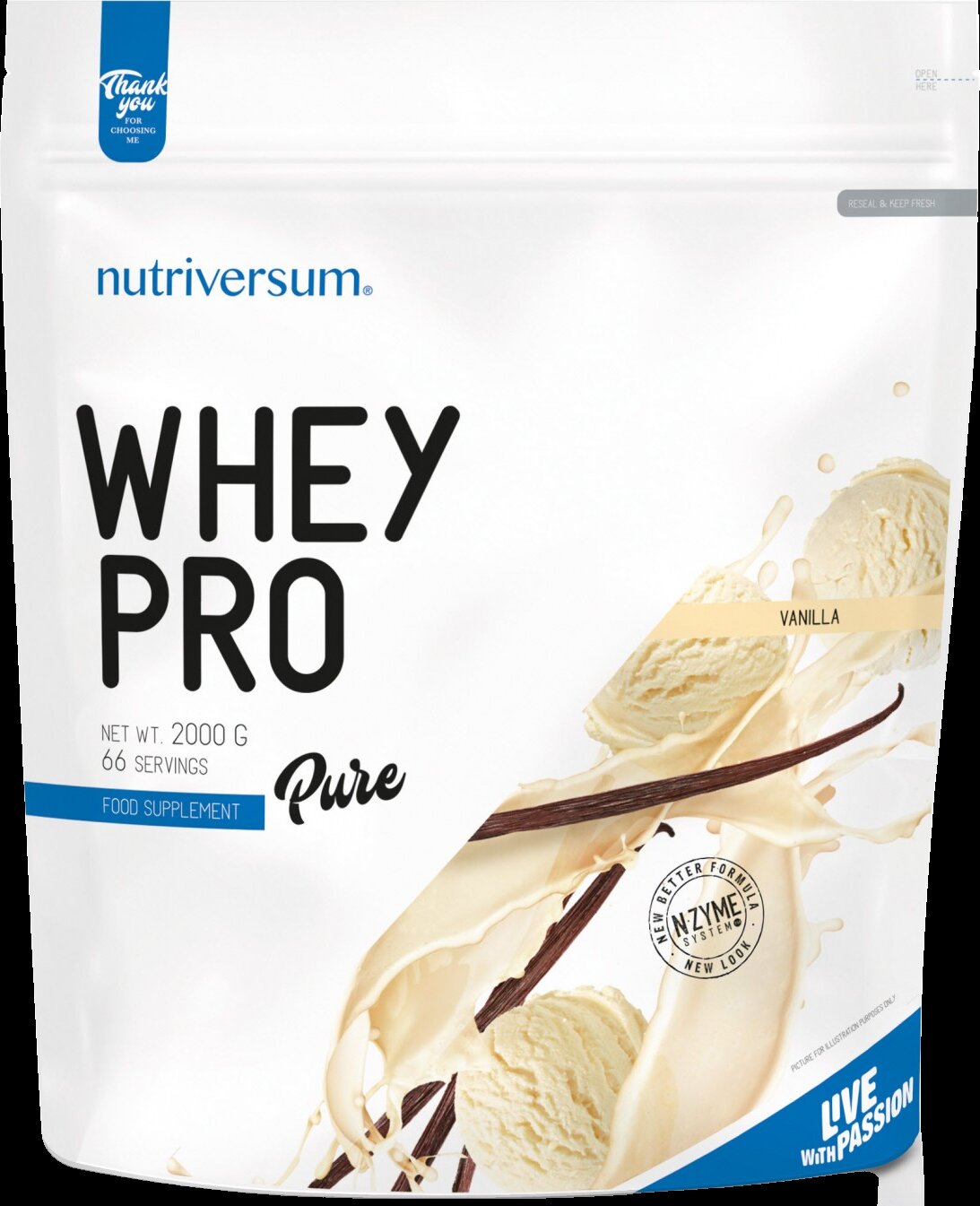 <tc>Nutriversum</tc> Whey Pro Pure | N-Zyme rendszerrel [2000 gramm, 66 adag]