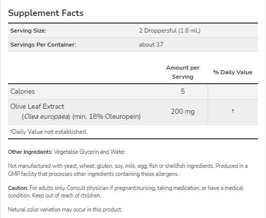 Olívalevél glicerit | Alkoholmentes - 59 ml