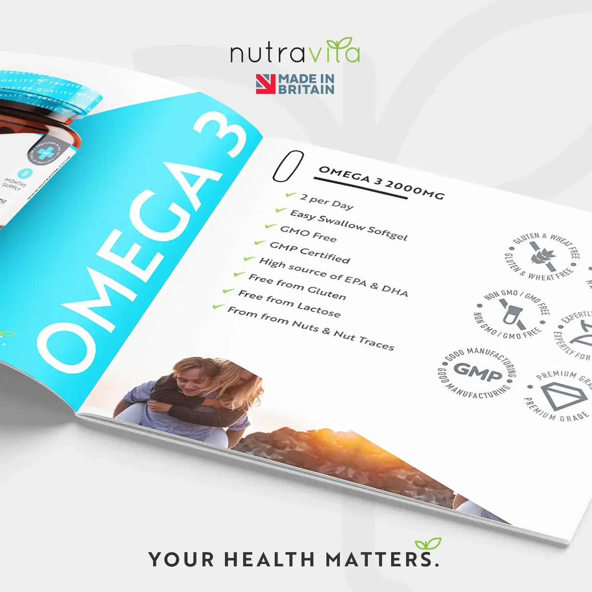 Omega-3 2000 mg /EPA 660 mg, DHA 440 mg/ Tiszta halolaj /240 kapszula, 120 adag/ <tc>Nutravita</tc>
