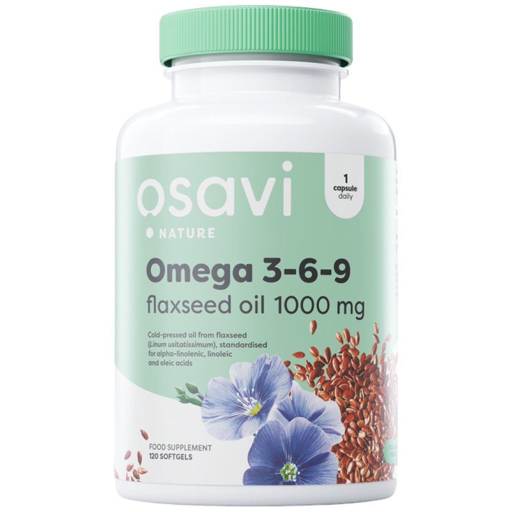 Omega 3-6-9 lenmagolaj 1000 mg - 120 lágyzselé