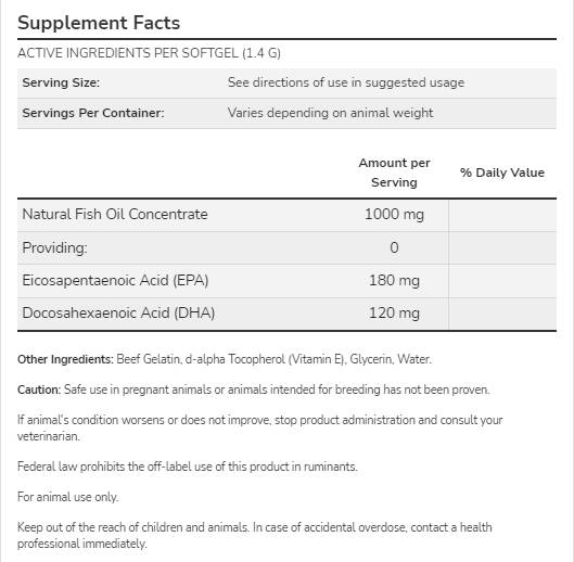 Omega-3 támogatás | Kutyáknak & Macskák - 180 gélkapszula