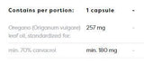 Oregánó olaj 257 mg | 70% Carvacrol - 120 kapszula