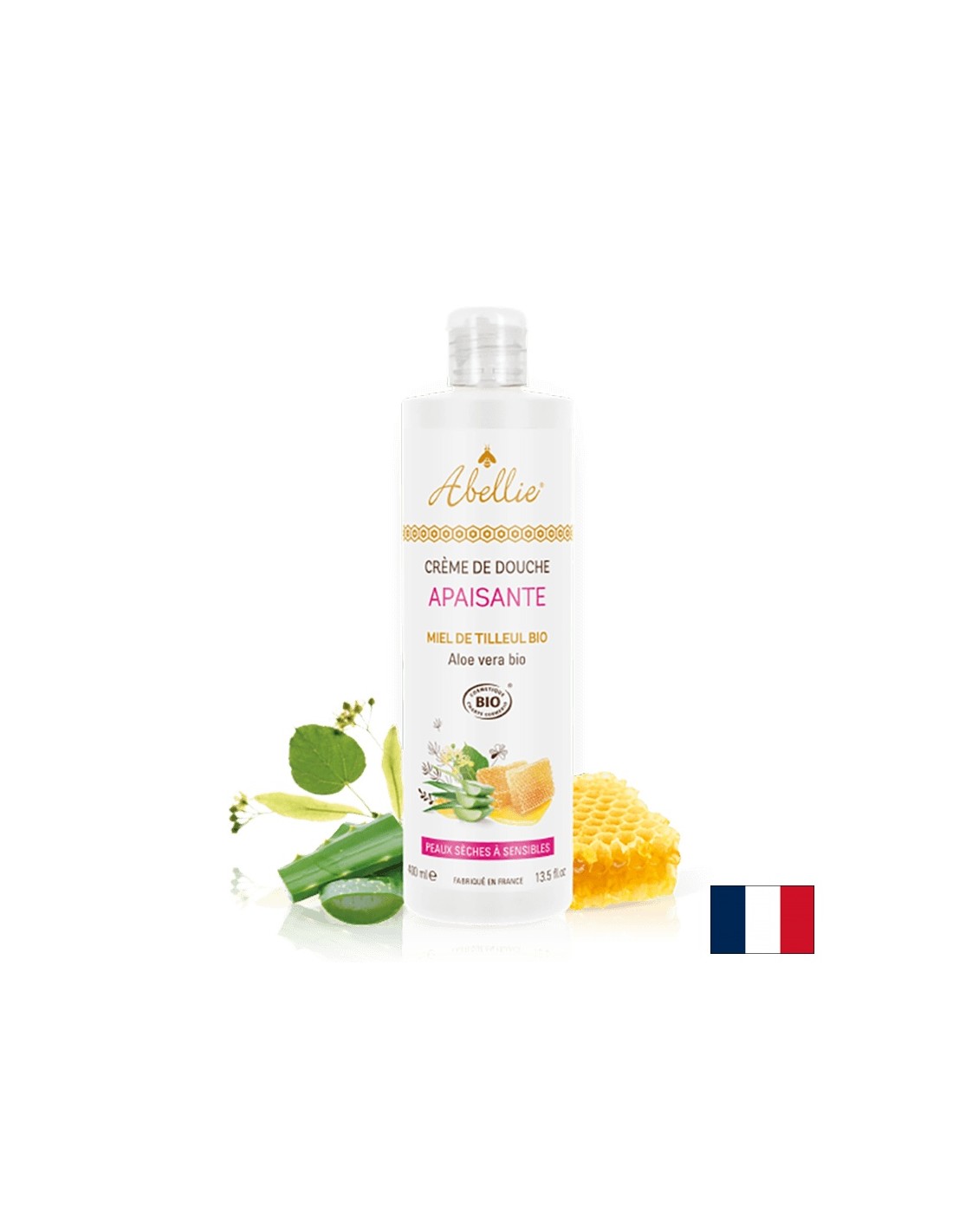 Nyugtató zuhanyos testápoló krém mézzel és aloe verával Organic, 400 ml