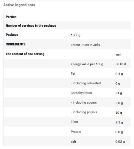 Frulove in Jelly | Forest Fruits - 1000 grams - Nutra Best Europe