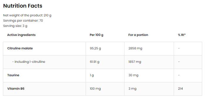 <tc>OstroVit</tc> Citrullin-malát por [210 gramm, 70 adag]