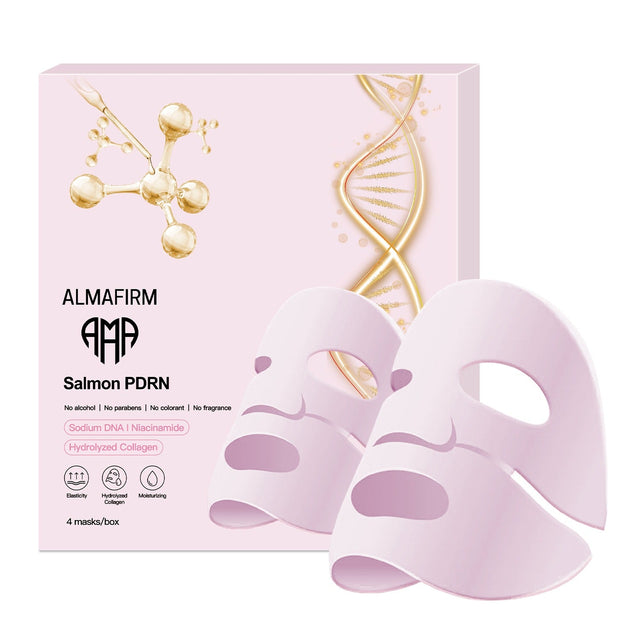 Korean face mask with salmon DNA, peptides, collagen, panthenol and niacinamide - 4 pieces in a box - Nutra Best Europe