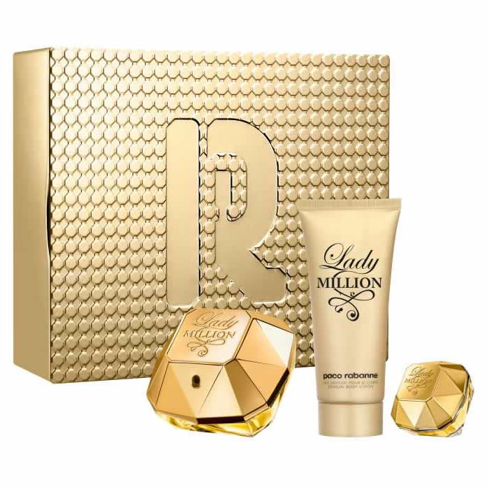 <tc>PACO RABANNE</tc> Lady Million Eau De Parfum spray 80 ml készlet 3 részes