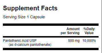 Pantoténsav 500 mg - 250 kapszula