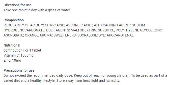 Vitamin C 1000 mg + Zinc Effervescent | Vegan Friendly - 20 soluble tablets - Nutra Best Europe