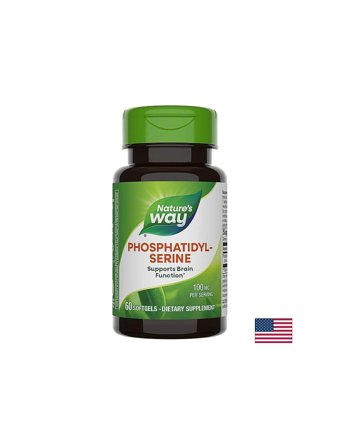 Foszfatidil-szerin - foszfatidil-szerin - az agy egészségéért - 100 mg, 60 lágyzselé kapszula Nature's Way