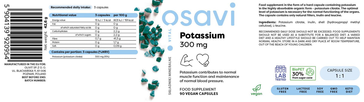 Kálium-citrát 300 mg - 90 kapszula