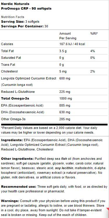 ProOmega CRP | Kurkminnal és glutationnal - 90 gél kapszula