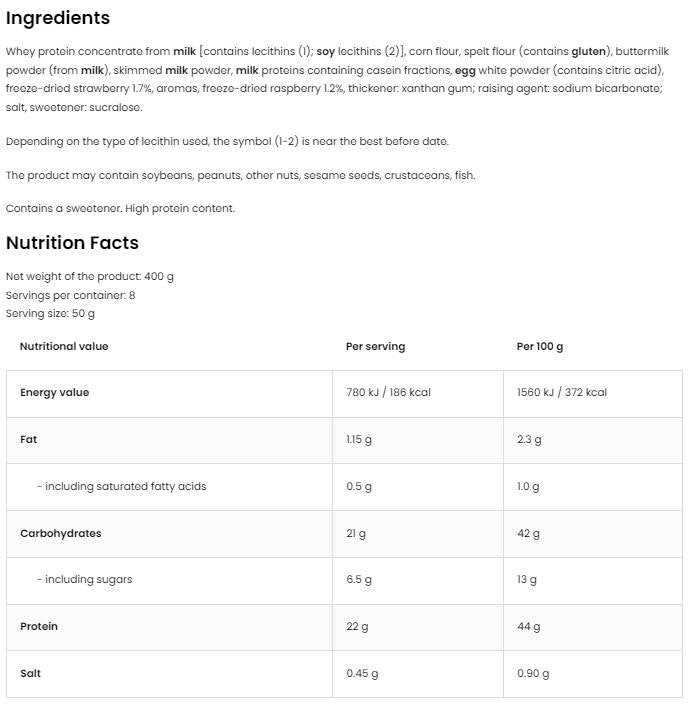 Protein palacsinta 400 gramm
