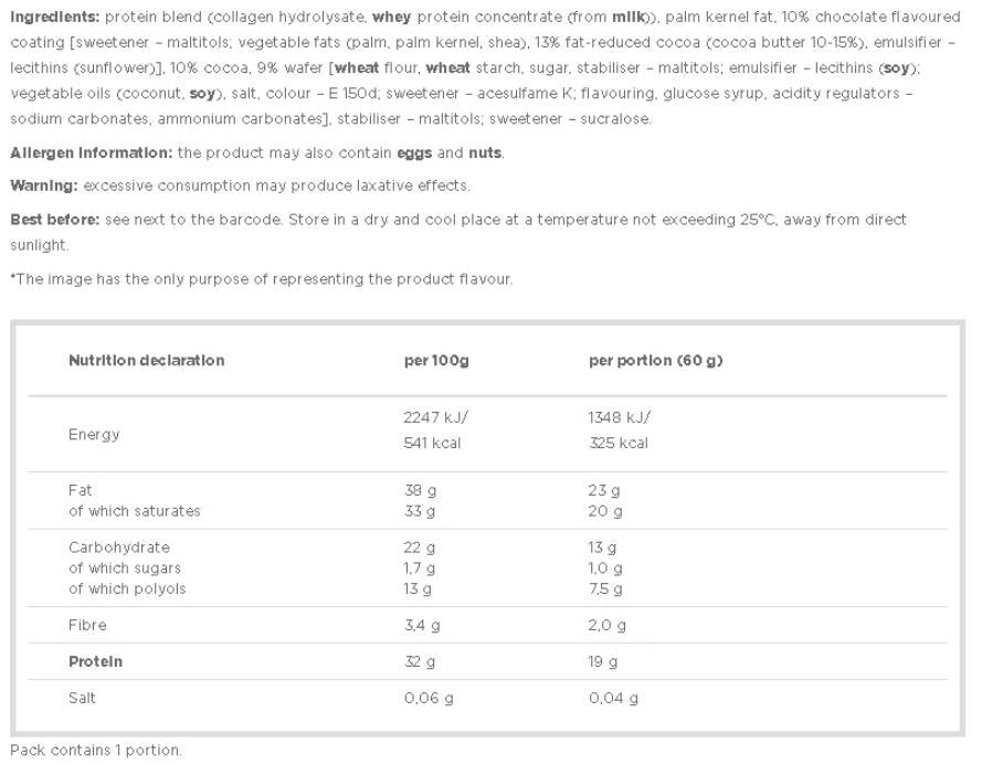 Protein Snack – alacsony szénhidráttartalmú fehérjesüti – 60 gramm