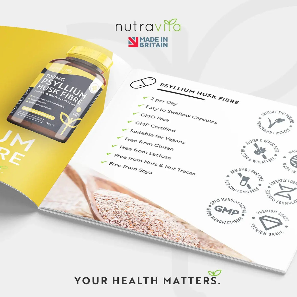 Psyllium héj rost 700mg 180 V kapszula <tc>Nutravita</tc>