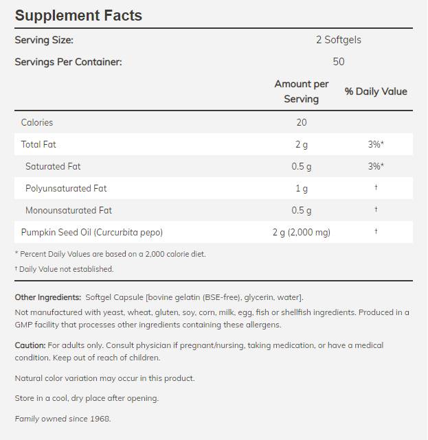 Tökmagolaj 1000 mg - 200 gél kapszula