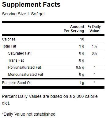 Pumpkin Seed Oil 1000 mg - 100 Gel capsules - Nutra Best Europe