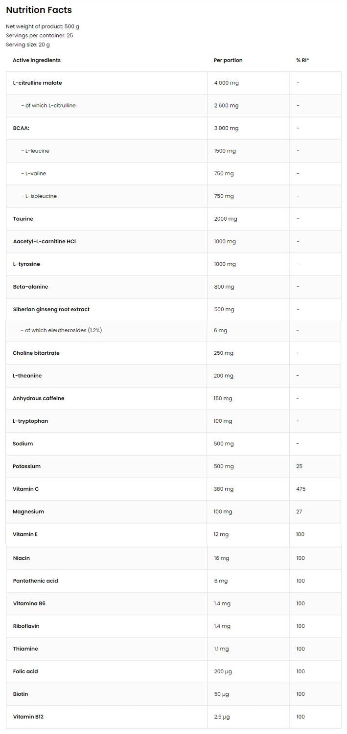 Freak Fighter / Pre-Workout 500 grams - Nutra Best Europe