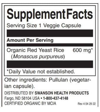Vörös élesztő rizs 600 mg | Szerves vörös élesztőrizsből készült - 60 kapszula