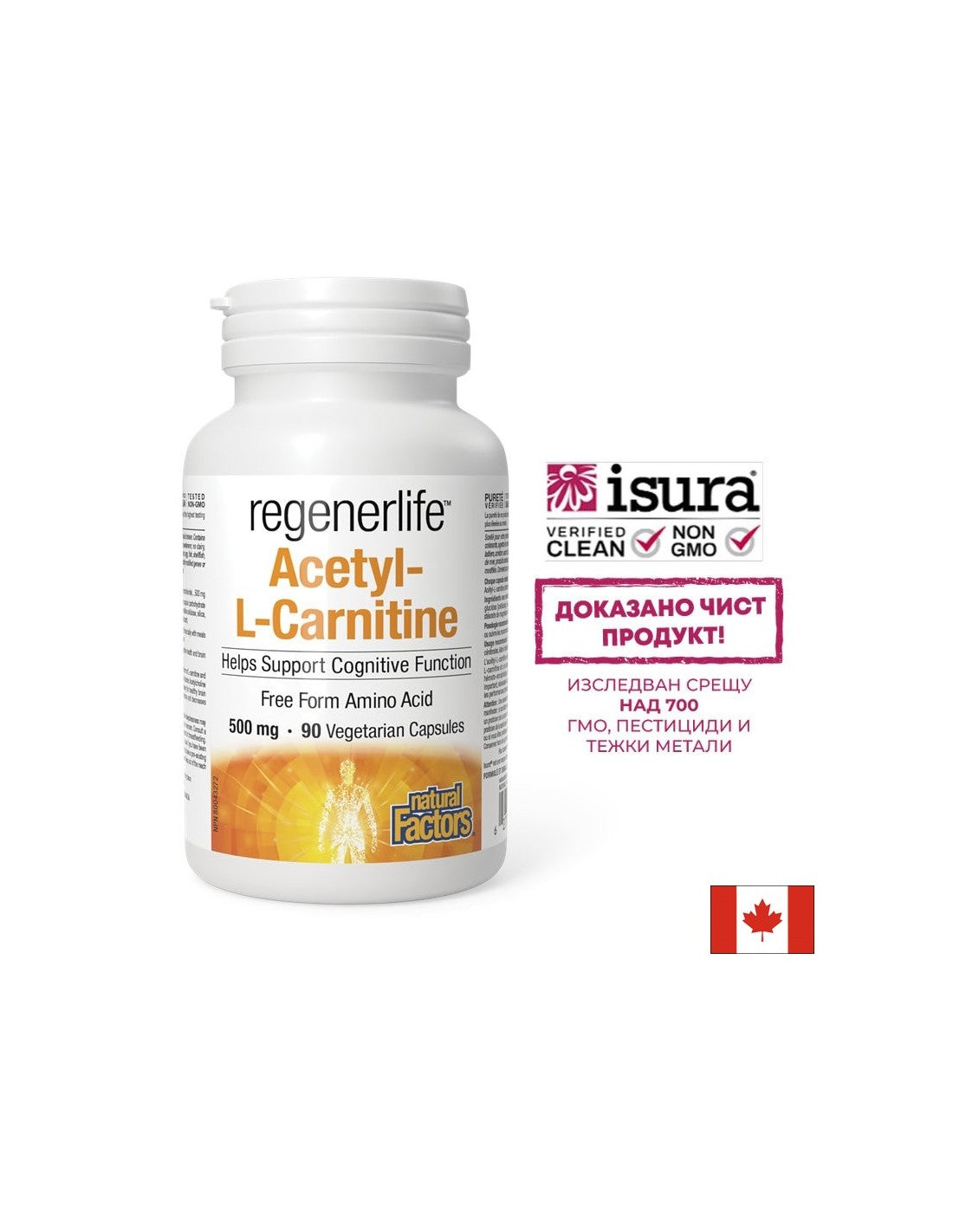 Acetyl-L-Carnitine Regenerlife™ - Energia, koncentráció és anyagcsere támogatás, 90 kapszula