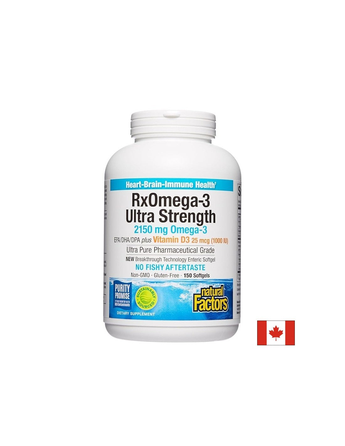 Rx Omega-3 Ultra Strength 2150 mg + D3-vitamin 1000 NE, 150 Lágygél kapszula