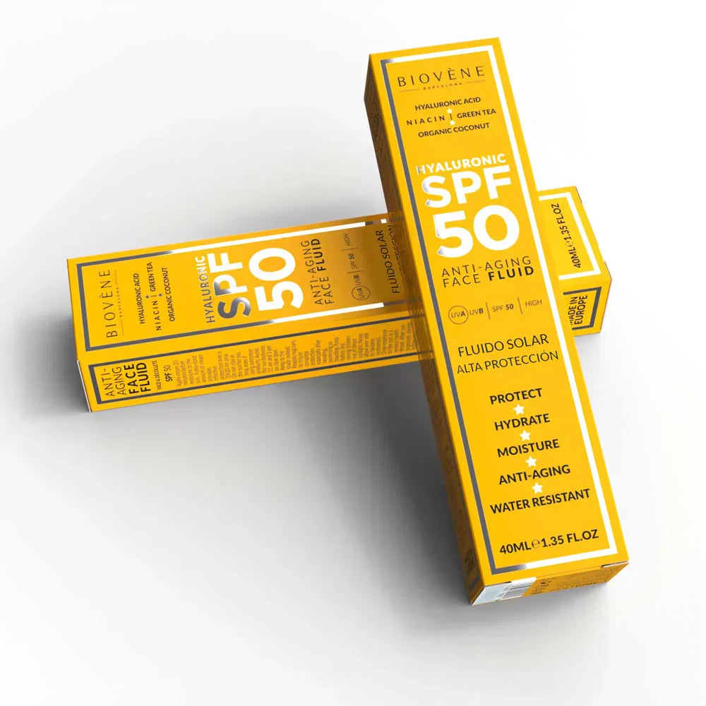 Hidratáló arc fényvédő SPF 50 öregedésgátló hialuronsavval - 40 ml