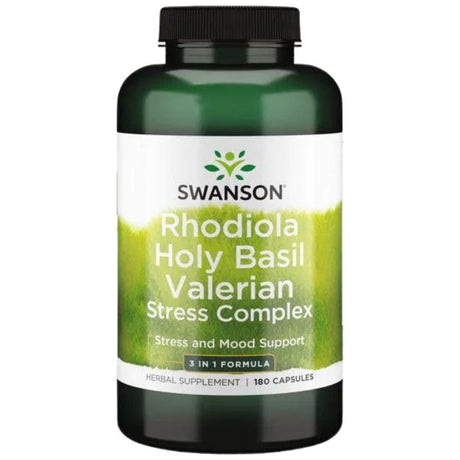 Rhodiola Holy Basil Valerian Stress Complex - 180 capsules - Nutra Best Europe