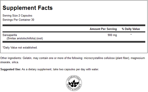 Sarsaparilla Root 450 mg - 60 kapszula