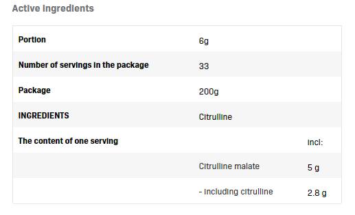 Citrulline Malate Powder - 200 grams - Nutra Best Europe