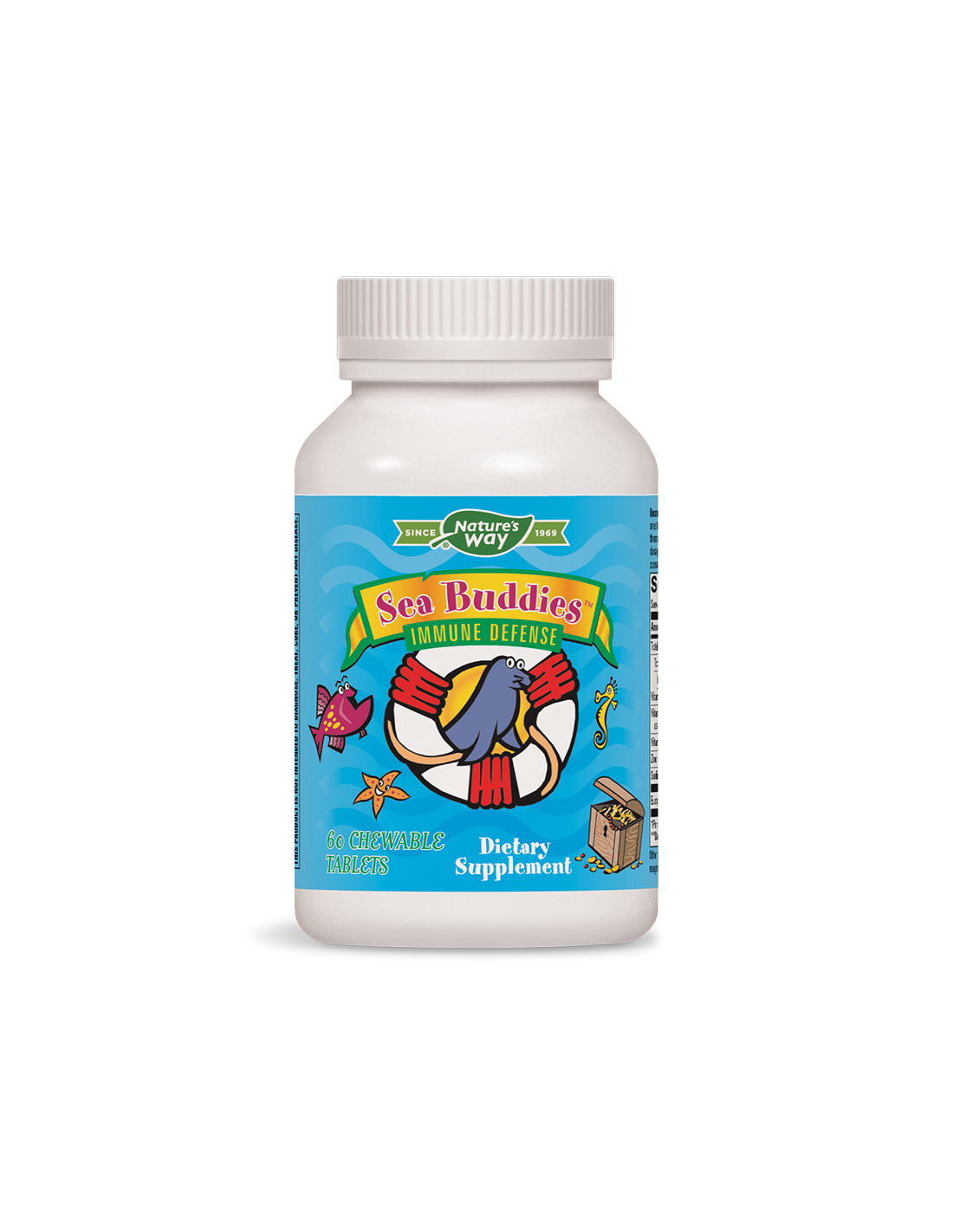Erős gyermek immunitás - Immunvédelem Sea Buddies, 60 rágótabletta Nature's Way