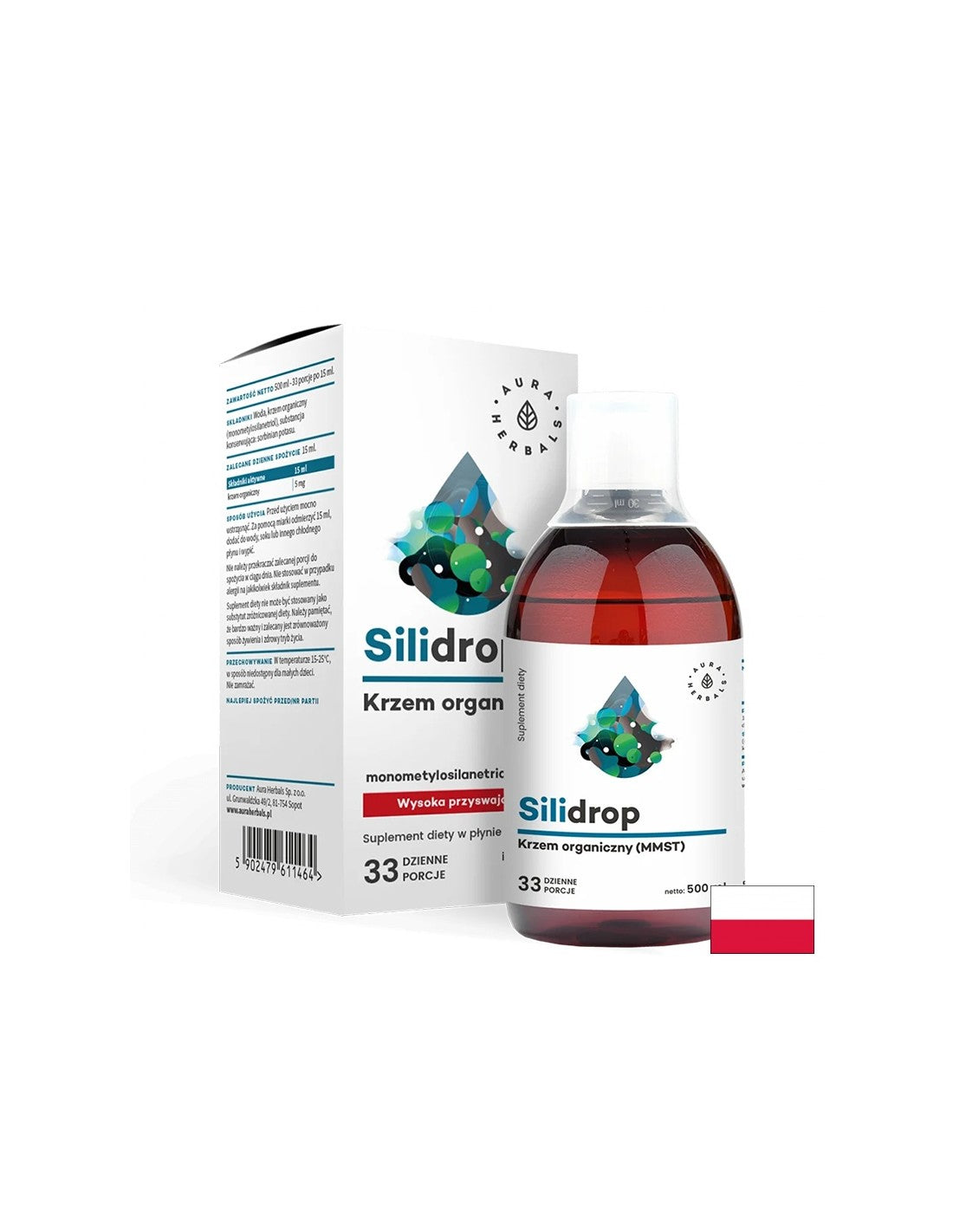 Haj-, bőr- és körömápolás - Bio szilícium - Silidrop, 5 mg x 500 ml <tc>Aura Herbals</tc>