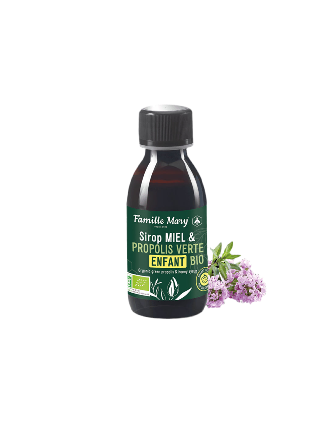 Sirop Miel & Propolis Verte Enfant Bio/Gyermek szirup mézzel és zöld propolisszal (bio), 125 ml Famille Mary