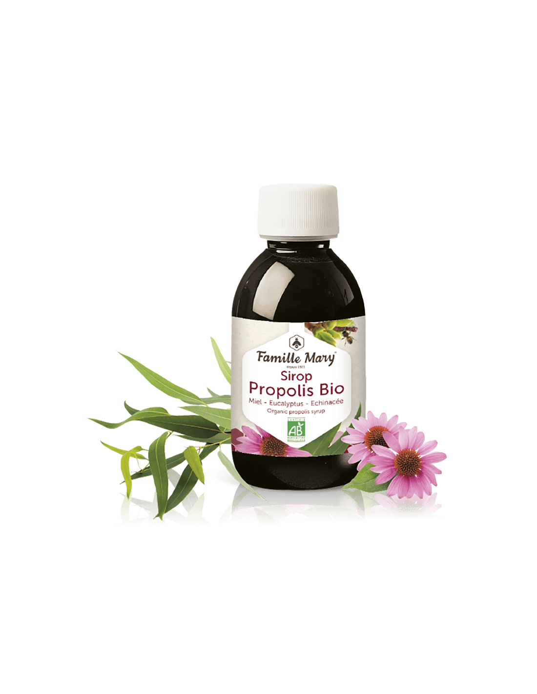 Sirop Propolis Bio (mézzel, eukaliptusszal és echinaceával), 150 ml Famille Mary